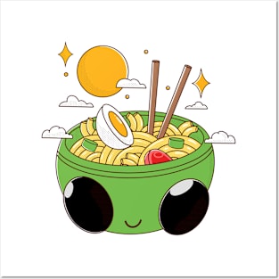 Cute Alien Ramen Bowl Posters and Art